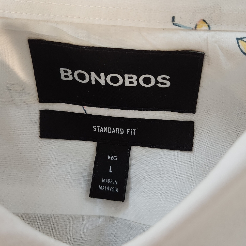 Bonobos large white gray men button down shirt with skiers design - Picture 8 of 8
